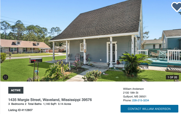 Median priced home Waveland